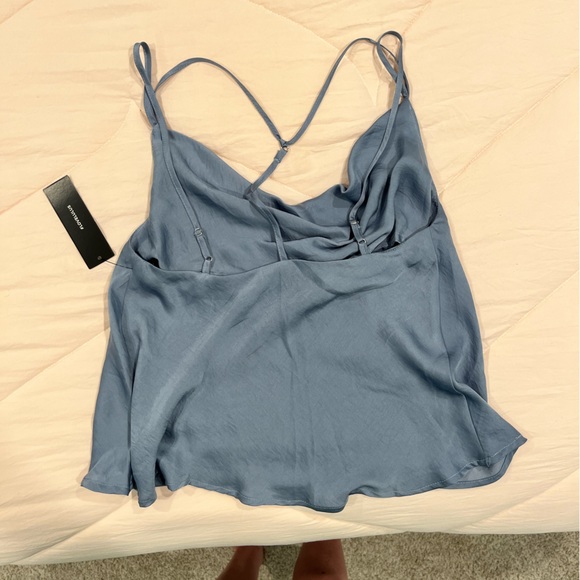 Joslin Dusty Blue Cowl Neck T-Back Top- size XS - Picture 3 of 6